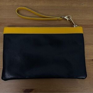 Garuglieri Leather Wristlet Clutch Cosmetic Bag